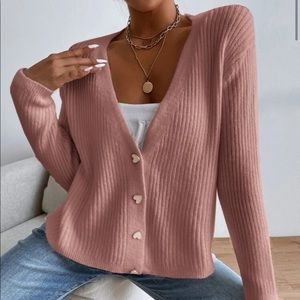 Ribbed knit cardigan